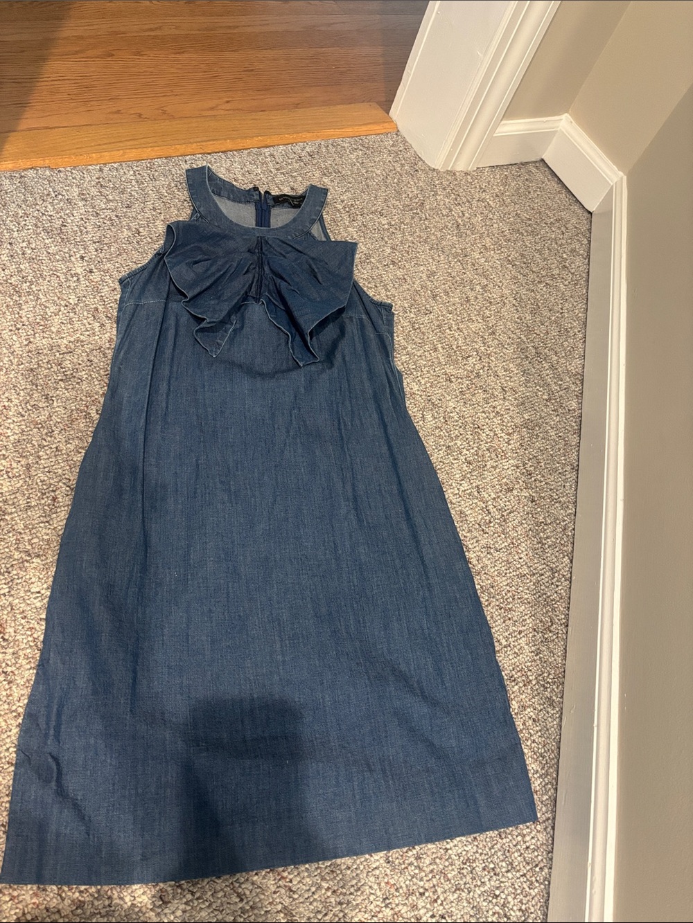 Banana Republic Dark Blue Bow-Front Sleeveless Dress